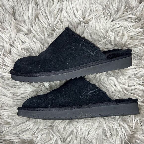 UGG Koolaburra Sonele black leather suede slip on slippers women’s shoe size 9 - Picture 5 of 8